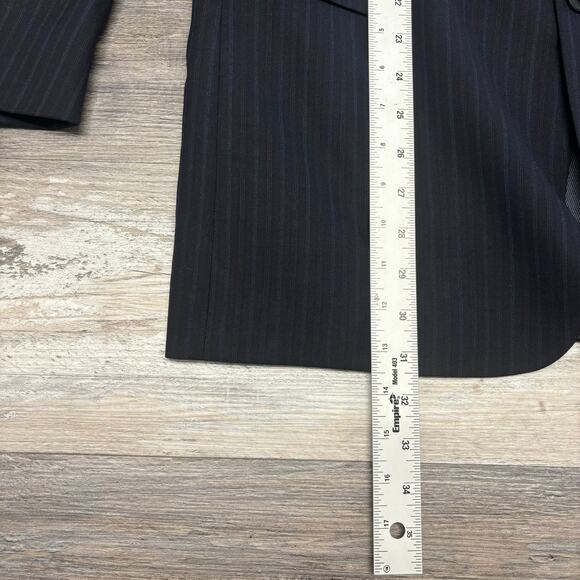 Daniel Cremieux Striped Blue Black Mens 42R Loro Piana Suit Sport Coat Blazer - Picture 7 of 13